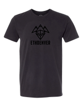 Load image into Gallery viewer, ETHDenver Black Logo Shirt - Men&#39;s Cut