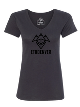 Load image into Gallery viewer, ETHDenver Black Logo Shirt - Women&#39;s Cut [2020]